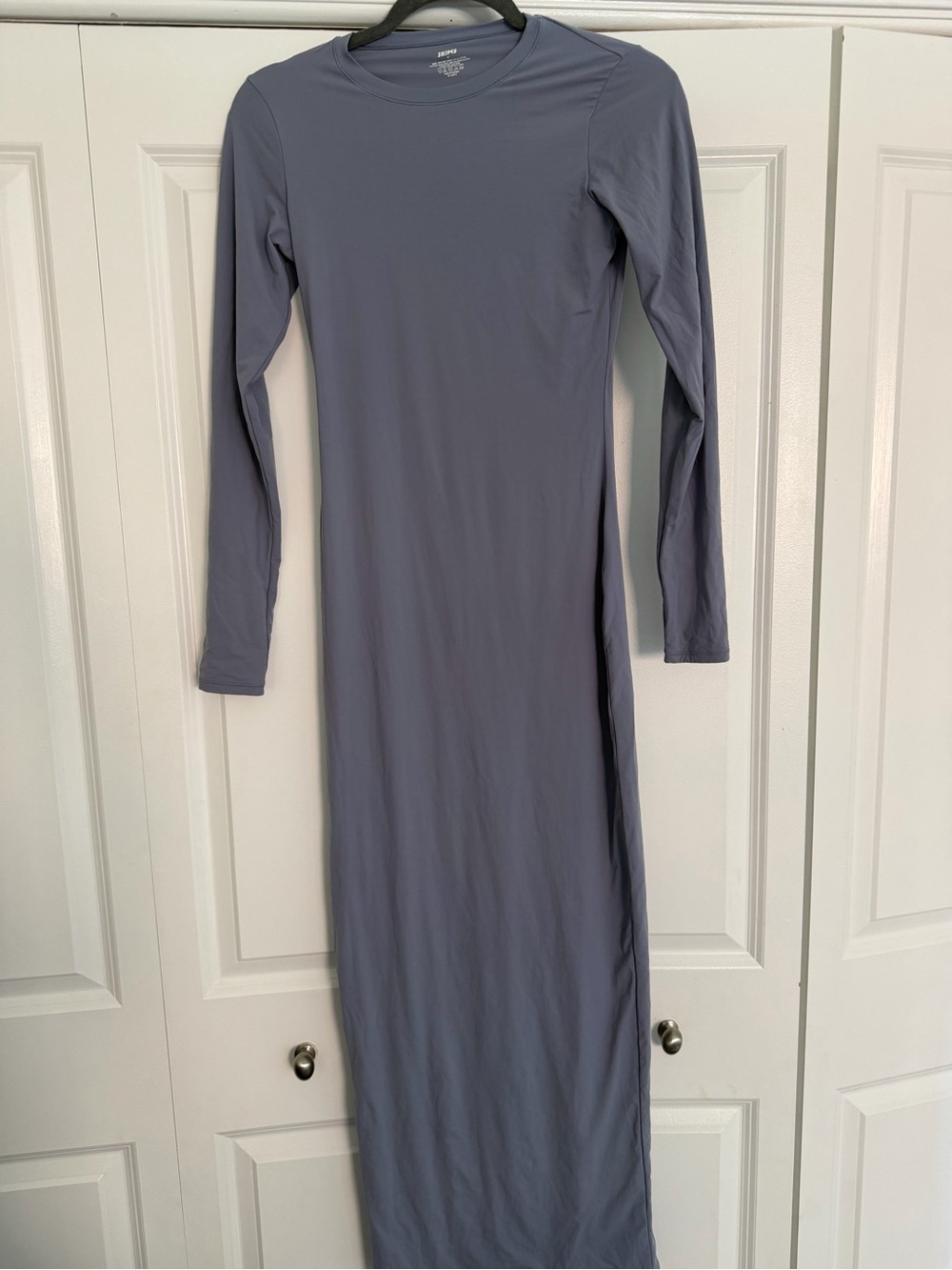 SKIMS Fits Everybody Long Sleeve Maxi Dress Slate M